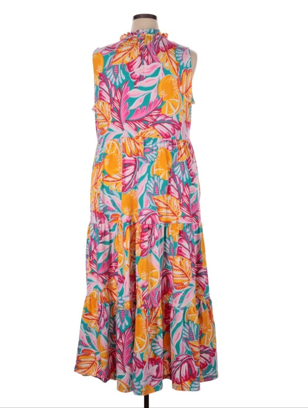 Crown & Ivy Tropical Floral Tiered Maxi Dress | Size XXL - Picture 3 of 4